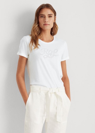 Women's Ralph Lauren Logo Cotton-Blend T Shirts | 063287CNE